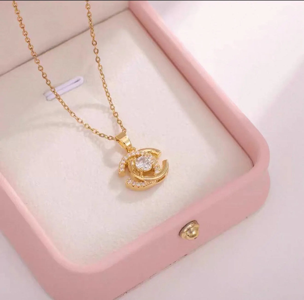 Floating CZ Stone Pendant | Minimalist Gold & Silver Chain | Designer Inspired Elegant Jewelry | Anniversary Gift for Her