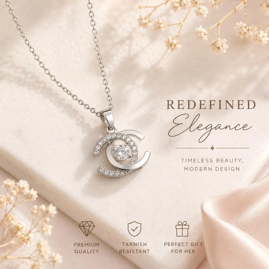 Floating CZ Stone Pendant | Minimalist Gold & Silver Chain | Designer Inspired Elegant Jewelry | Anniversary Gift for Her