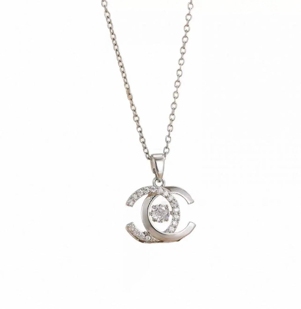 Floating CZ Stone Pendant | Minimalist Gold & Silver Chain | Designer Inspired Elegant Jewelry | Anniversary Gift for Her