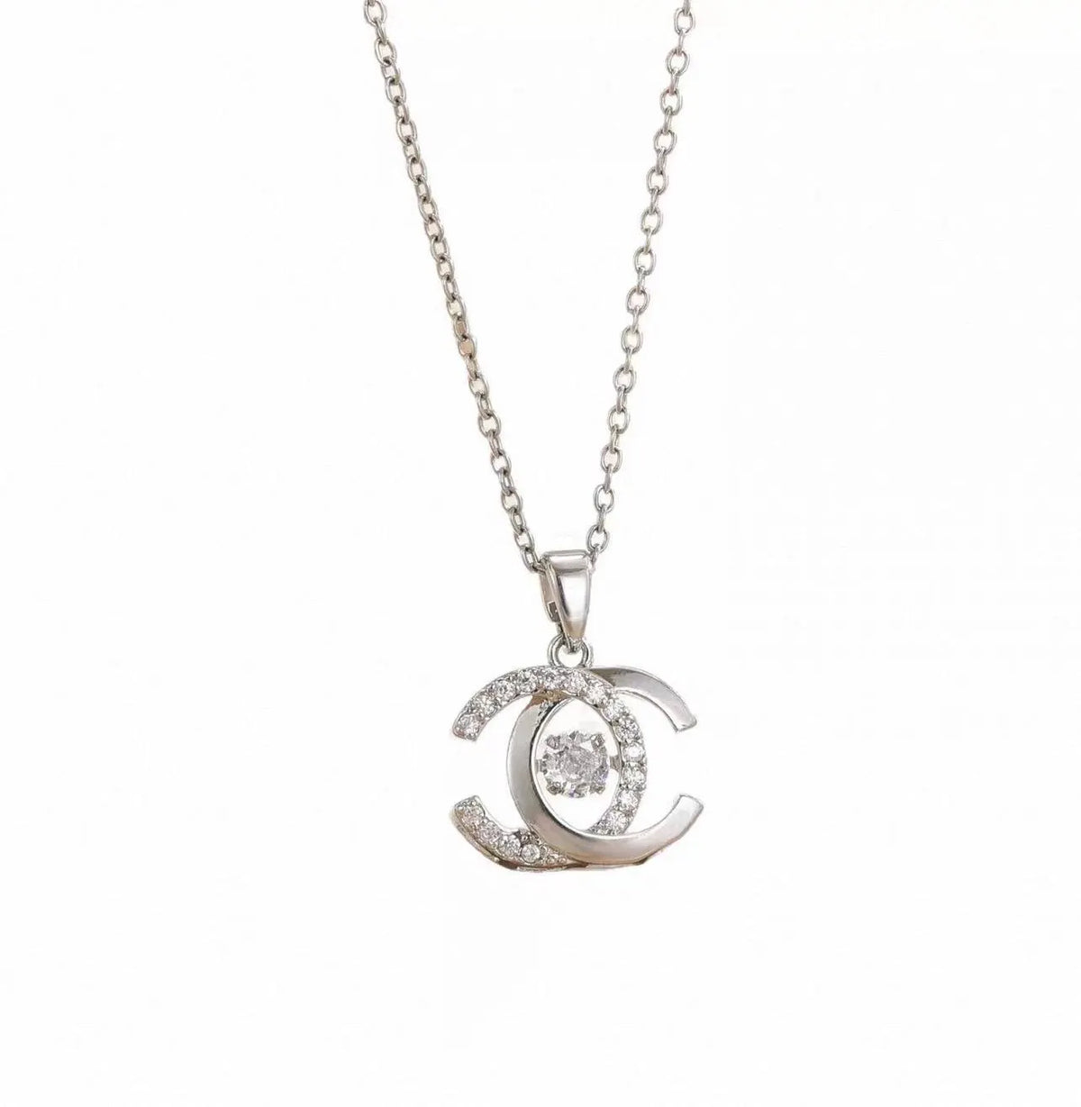 Floating CZ Stone Pendant | Minimalist Gold & Silver Chain | Designer Inspired Elegant Jewelry | Anniversary Gift for Her