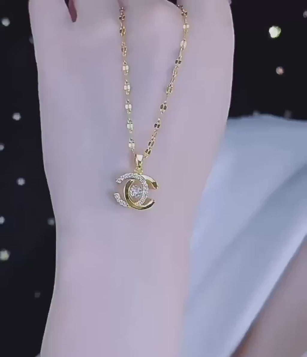 Floating CZ Stone Pendant | Minimalist Gold & Silver Chain | Designer Inspired Elegant Jewelry | Anniversary Gift for Her