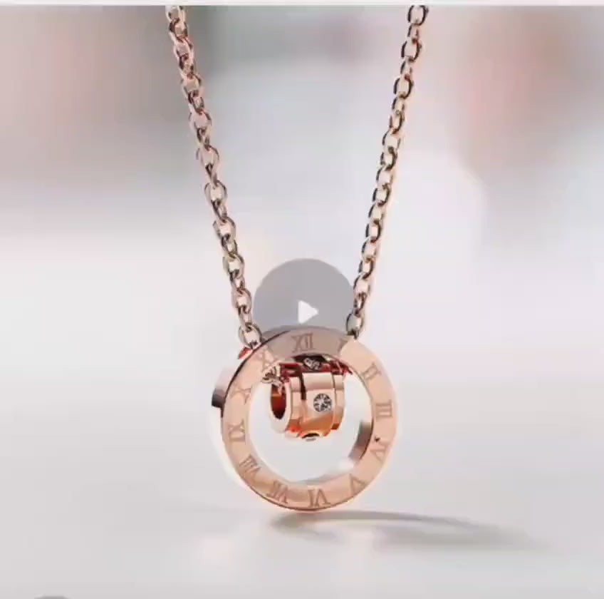 Stainless Steel Roman Numeral Necklace: Minimalist Elegant Jewelry